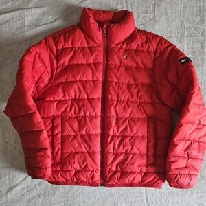 Tommy Hilfiger Bright Red Quilted Puffer Jacket